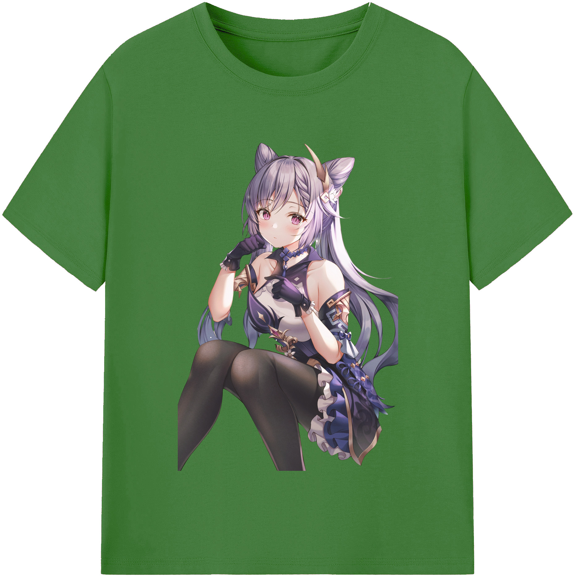 げんし神 刻晴 こくせい genshin Kokusei レディースカジュアルプリントTシャツ（綿100％）